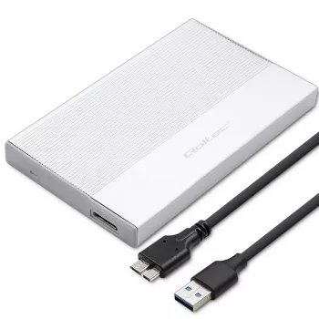 Ārējais korpuss 2,5 collu SATA SSD/HDD QOLTEC 52278 USB 3.0, atbalsta līdz 2 TB