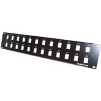 Plāksteru panelis Tecline 908060 24 Keystone savienotājiem, 1U statnes stiprinājums