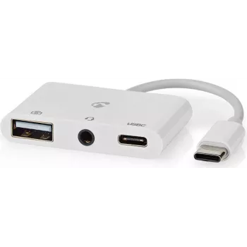 Nedis CCGB64790WT01 klēpjdatoru dokstacija un portu replikators ar vadu USB 2.0 Type-C balts (CCGB64790WT01)