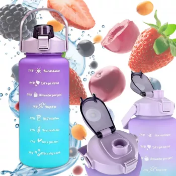 Extralink Motivational Bottle, ūdens pudele, 2000 ml, violeti-zila, BUT-992