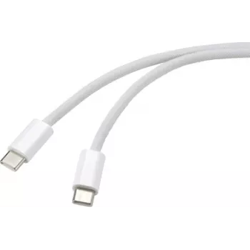 Renkforce USB kabelis USB-C® spraudnis, USB-C® spraudnis 1,00 m balts vītā pāra RF-6056882 (RF-6056882)