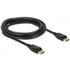 Delock - DisplayPort kabelis - DisplayPort (vīr.) uz DisplayPort (vīr.) - 3 m - aizbīdnis - melns