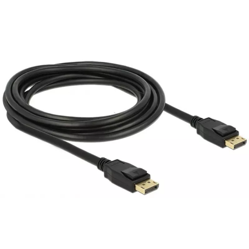 Delock - DisplayPort kabelis - DisplayPort (vīr.) uz DisplayPort (vīr.) - 3 m - aizbīdnis - melns