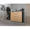 Kumode Topeshop 2D4S ANT/ART BA KPL — 4 atvilktnes, antracīts/ozols, 1200×400×970 mm, kokskaidu plātne