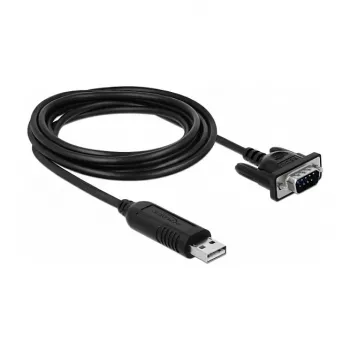 Serial kabelis DeLOCK 66282 Melns 1.8 m RS-232 USB Type-A