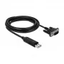 Serial kabelis DeLOCK 66282 Melns 1.8 m RS-232 USB Type-A