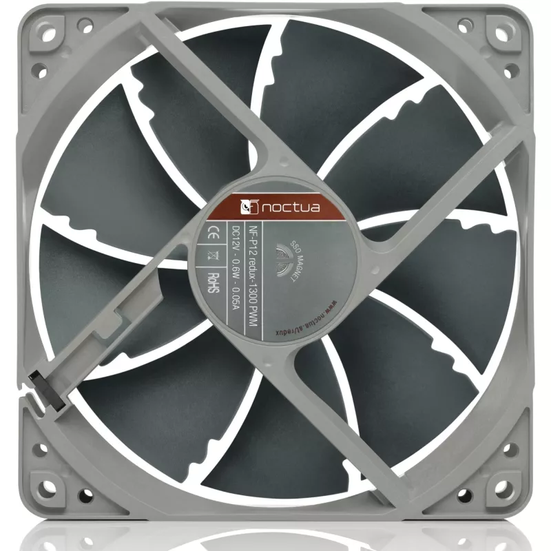 Korpusa ventilators Noctua NF-P12 redux-1300 PWM, 120 mm, 1300 RPM, 12 V, 4-pin PWM, 92.3 m³/h, 19.8 dB