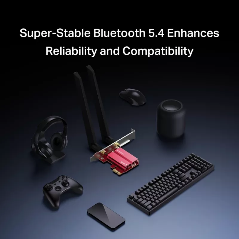 PCIe trīsjoslu WiFi 7 adapteris MERCUSYS MA47BE — ātrgaitas bezvadu savienojums