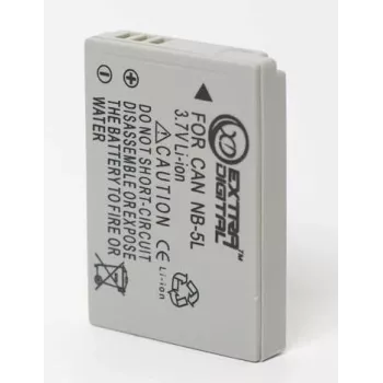 Atkārtoti uzlādējams akumulators Extra Digital NB-5L 3,7 V 1000 mAh saderīgiem kompaktajiem fotoaparātiem un ierīcēm