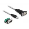 DeLOCK 63465 seriālais kabelis melns caurspīdīgs 1,8 m USB Type-A DB-9