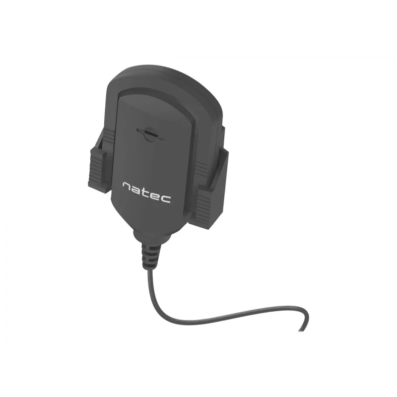 Piespraužams mikrofons NATEC NMI-1352, vadu 3,5 mm, jutība -58 dB, 50–16000 Hz, 1,8 m kabelis, 20 g