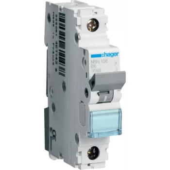 Strāvas slēdzis Hager NBN106 1P, 6 A, 50–60 Hz, 17,5 mm plats