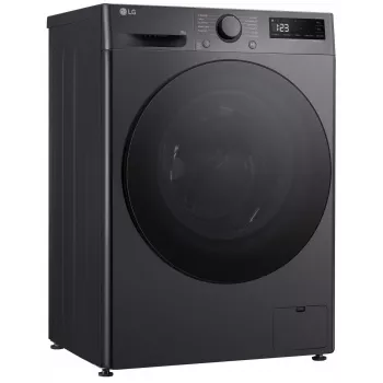 Veļas mazgājamā mašīna LG F2WR508S2M — ar priekšējo ielādi, 8 kg, 1200 apgr./min, A efektivitātes klase, 60×48 cm, LED, vidēji melna