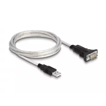 DeLOCK 63465 seriālais kabelis melns caurspīdīgs 1,8 m USB Type-A DB-9