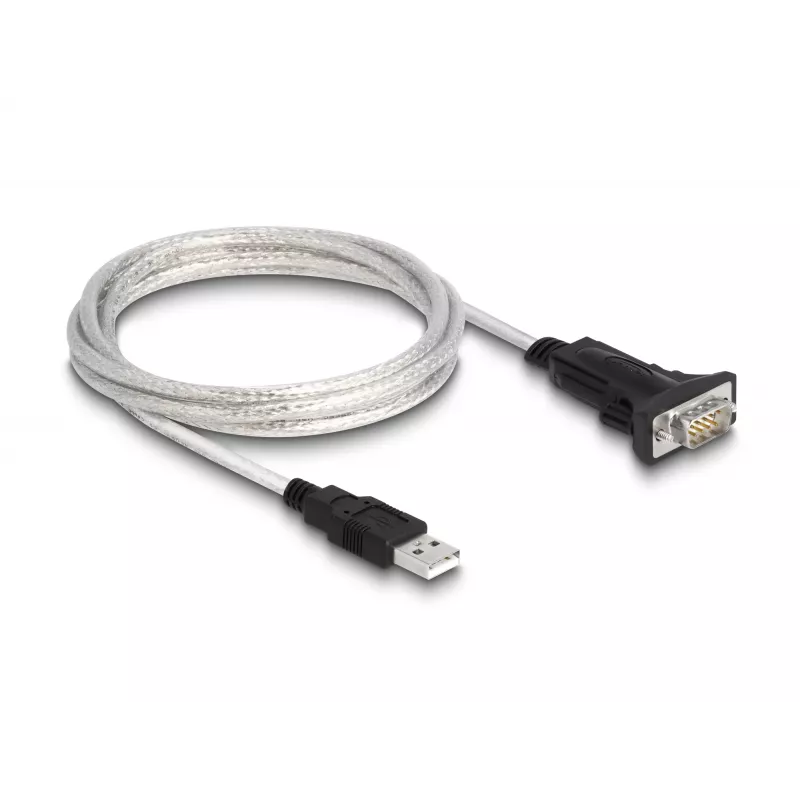 DeLOCK 63465 seriālais kabelis melns caurspīdīgs 1,8 m USB Type-A DB-9