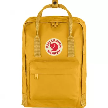 Mugursoma Fjällräven Kanken Laptop 13 inch — Ikdienas pilsētas mugursoma, dzeltena, 250×160×350 mm, poliamīds/PP/vinils
