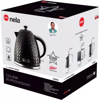 ELDOM NELA tējkanna, 1,7 l tilpums, 2000 W jauda, melna