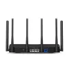 Galda maršrutētājs MERCUSYS MR47BE — Trīsjoslu Wi‑Fi 7 (2,4/5/6 GHz), 9300 Mbps, 3× RJ‑45, 2,5 GbE, 6 ārējās antenas