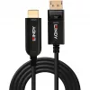 Lindy 10m optiskās šķiedras hibrīda kabelis DisplayPort 1.2 uz HDMI 18G