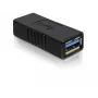 DELOCK USB 3.0-A adapteris USB-A uz USB-A melns, USB 3.0 datu pārsūtīšana
