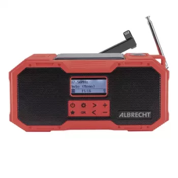 Albrecht DR 112 DAB+ āra rokas ģenerējamais radio UKW, SOS, lukturītis, saules enerģija, ārējais akumulators (27911)