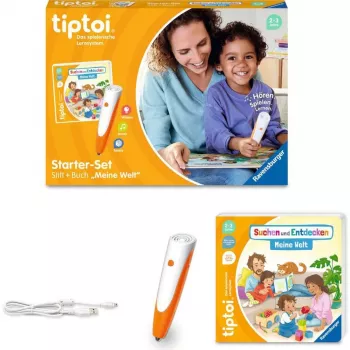 tiptoi Starter-Set: Meklē un atklāj - Mana pasaule, mācību grāmatas pildspalva un bilžu grāmata