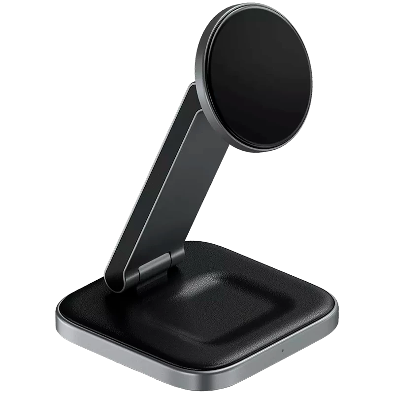 SATECHI 3-in-1 salokāms Qi2 bezvadu uzlādes statīvs (Space Gray) ar A, C, G tipa spraudņiem