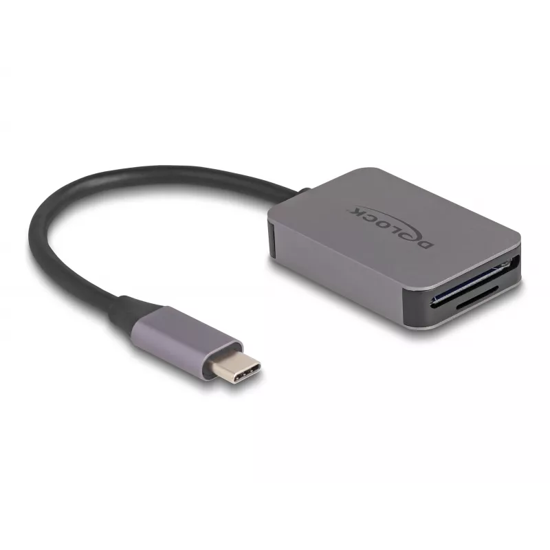 DeLOCK USB Type-C karšu lasītājs alumīnija SD Micro SD 5000 Mbit/s