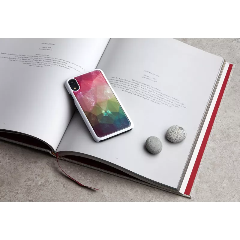 Viedtālruņa maciņš iKins iPhone XR – ūdens ziedu dizains, balts