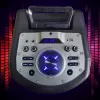 Pārnēsājams Bluetooth karaoke skaļrunis MANTA SPK0803B140 140W, darbināms ar baterijām, MIC/USB/microSD, FM, ekvalaizers, riteņi