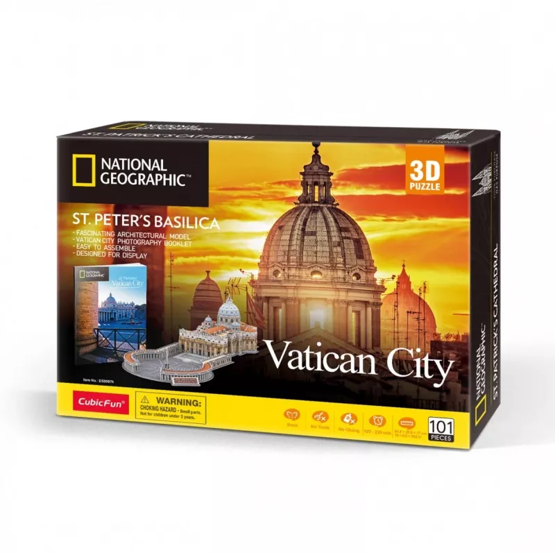 3D puzzle Cubicfun Sv. Pētera bazilikas modelis 306-DS0997H, kartona gabaliņi, saliekams mēroga modelis