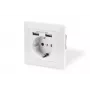 Drošības kontaktligzda iebūvējamai montāžai Digitus DA-70613 ar 2 USB portiem