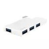 USB3.0 4-portu centrmezgls, sudraba