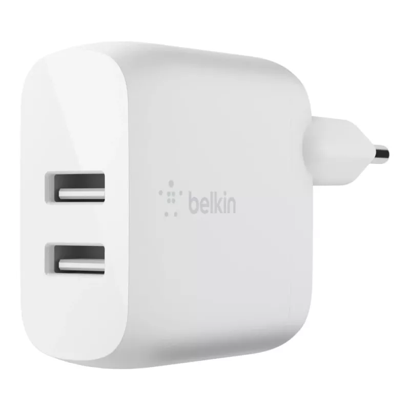 Belkin BOOST CHARGE - Barošanas bloks - 24 W - QC 3.0 - 2 izejas porti (USB) - Balts (WCB002VFWH)