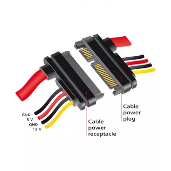 SATA kabelis DeLOCK 83803 0,3 m SATA 22-pin melns sarkans dzeltens