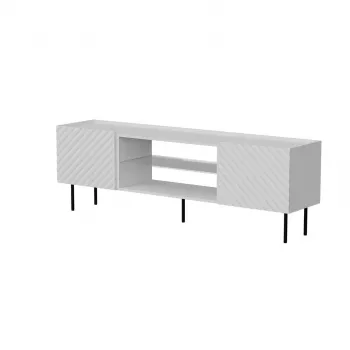 TV skapis cama meble LUCCA 180x40x59 cm — balta skaidu plātnes virsma, balts rāmis