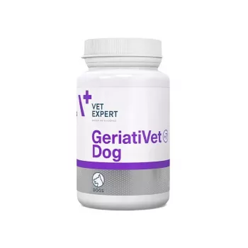 Uztura bagātinātājs VETEXPERT GeriatiVet Dog 45 kapsulas — senioriem suņiem, tablešu forma, piemērots visām šķirnēm, bez konservantiem un bez lipekļa