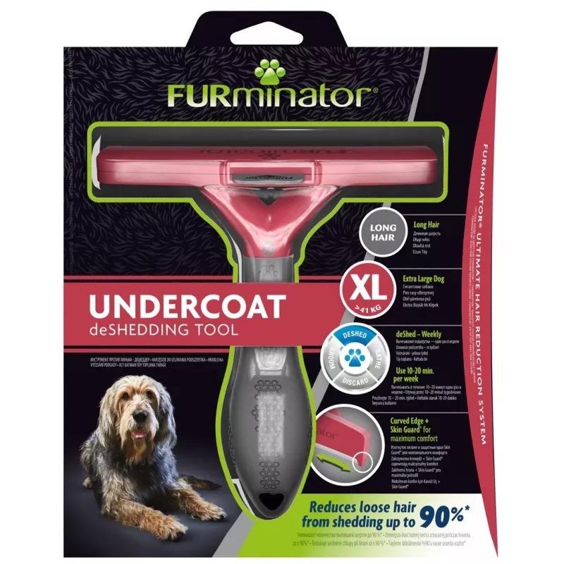 DeShedding rīks FURminator FUR151234 garspalvainiem milzu suņiem, melns, 470 g