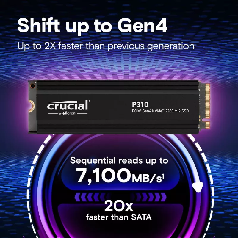 SSD disks Crucial 1 TB M.2 PCI Express 4.0 NVMe P310