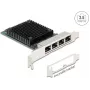 Tīkla karte DELOCK PCI Express x4 2.5 Gigabitu LAN ar 4x RJ45 pieslēgvietām