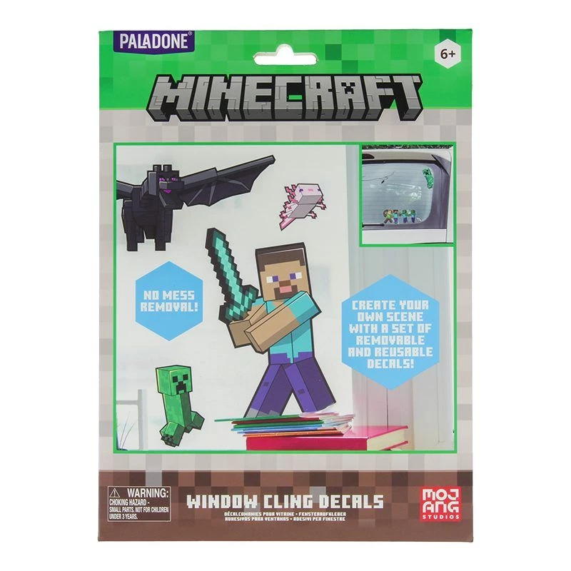 Logu piekaramās uzlīmes Paladone Minecraft PP13105MCF – atkārtoti lietojamas dekoratīvas uzlīmes logiem un gludām virsmām