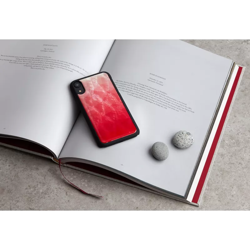 iKins viedtālruņa maciņš iPhone XR — rozā ezera un melnā divu toņu aizsargvāciņš