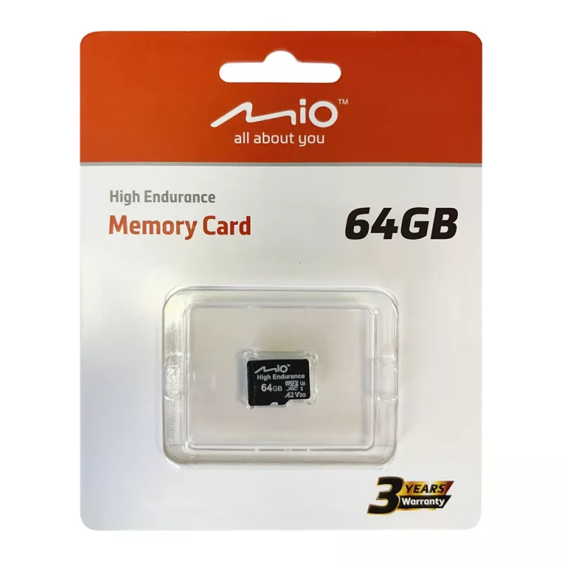 MicroSD karte MIO Flash Memory 64 GB UHS-I High Endurance nepārtrauktai ierakstīšanai