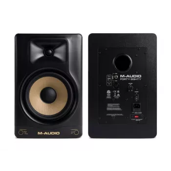 Aktīvais monitora skaļrunis M‑Audio Forty Eighty, 80 W, 2‑joslu, 8 collu zemfrekvenču skaļrunis, 1,25 collu augstfrekvenču skaļrunis, XLR/TRS ieejas, MDF korpuss