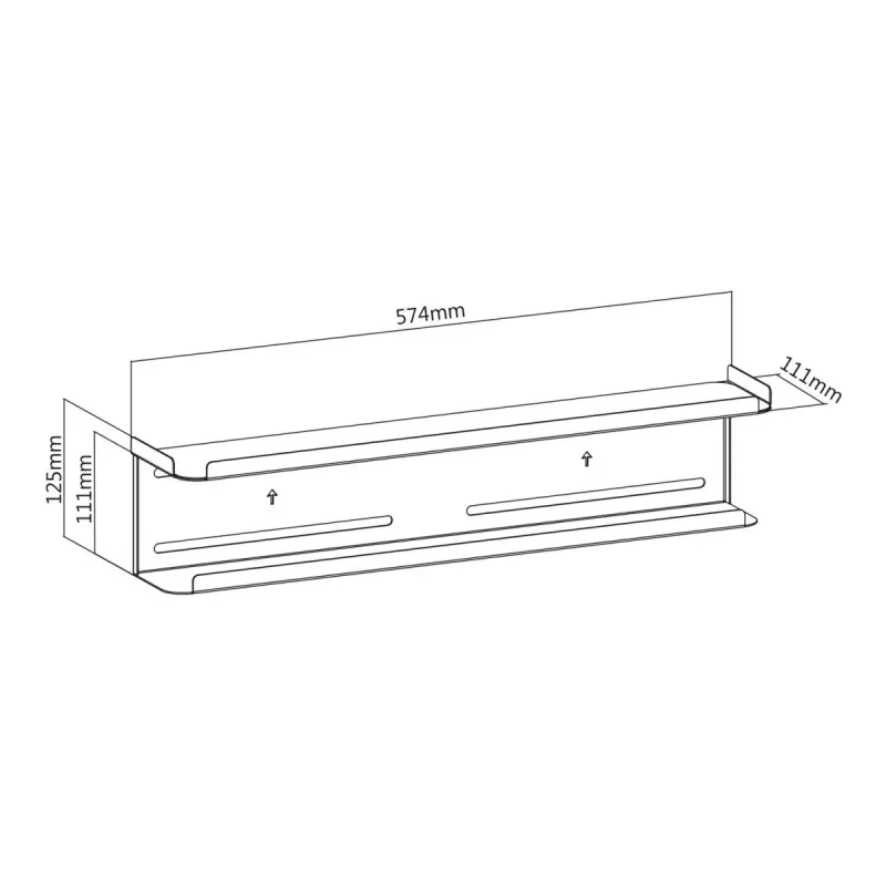 Maclean MC-904 2-in-1 sienas vai televizora aizmugurējais uzglabāšanas plaukts, maks. 2 kg