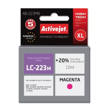 Activejet AB-223MN Tinte (Brother LC223M aizstājējs; Supreme; 10 ml; fuksīna)