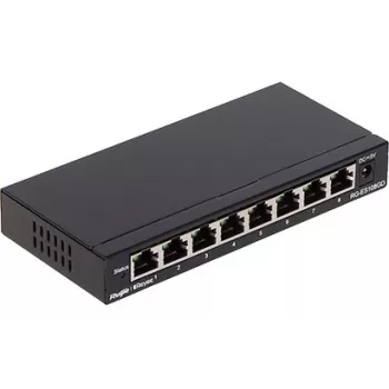 Ruijie Networks RG-ES108GD tīkla slēdzis nepārvaldāms Gigabit Ethernet (10/100/1000) Melns