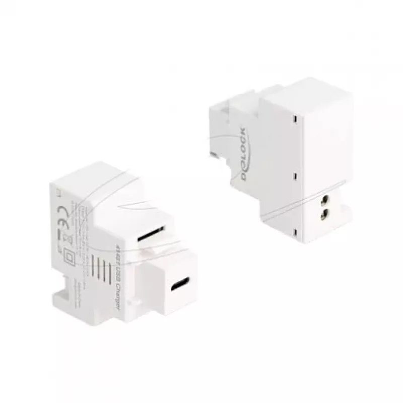 DELOCK Keystone modulis ar USB‑C PD 20W uzlādes ligzdu, balts