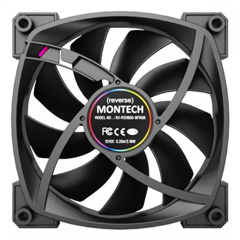 Montech RX120 PWM Computer case Fan 12 cm Melns 3 gab.