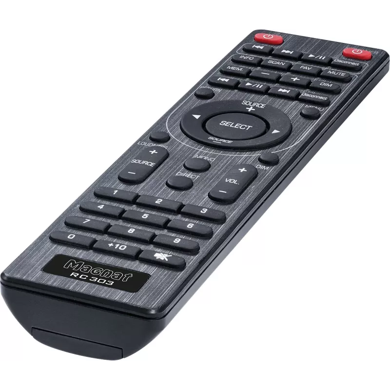 Stereo uztvērējs Magnat MC 400 — 2.0 kanāli, 40 W katrā kanālā, CD atskaņotājs, Wi‑Fi, Bluetooth, DAB/FM, Ethernet (melns)
